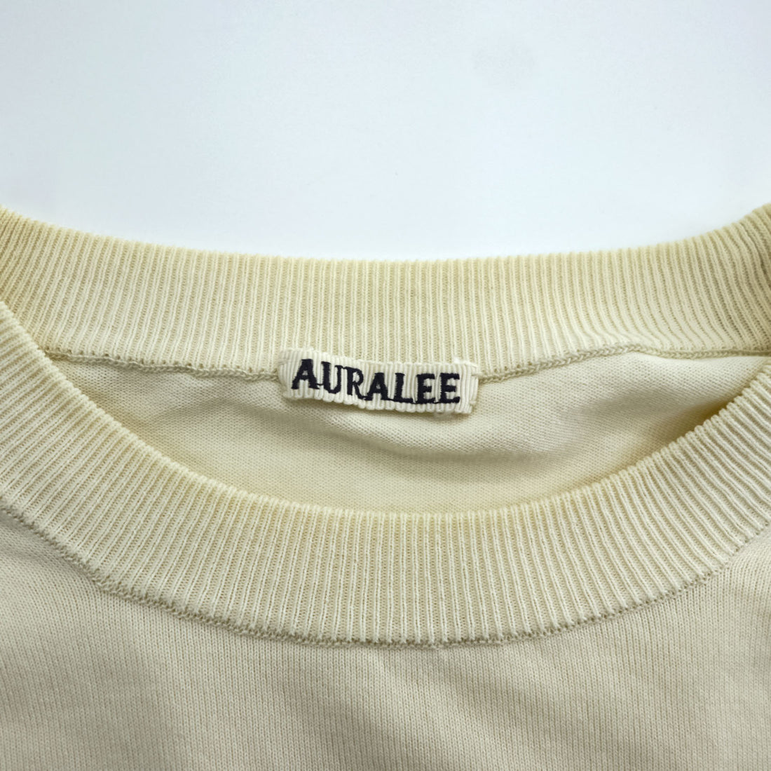 AURALEE 日本製 コットンニット SUPER HARD TWIST KNIT P/O ロングスリーブ カットソー M ホワイト A7SP01HT