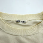 AURALEE 日本製 コットンニット SUPER HARD TWIST KNIT P/O ロングスリーブ カットソー M ホワイト A7SP01HT
