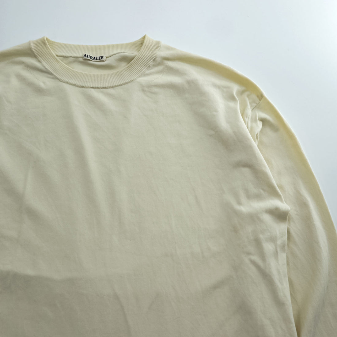 AURALEE 日本製 コットンニット SUPER HARD TWIST KNIT P/O ロングスリーブ カットソー M ホワイト A7SP01HT
