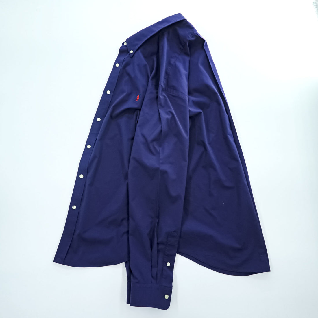 Ralph Lauren 長袖 ボタンダウンシャツ XL ネイビー SLIM FIT PERFORMANCE スモールポニー ロゴ 刺繍 ドライ