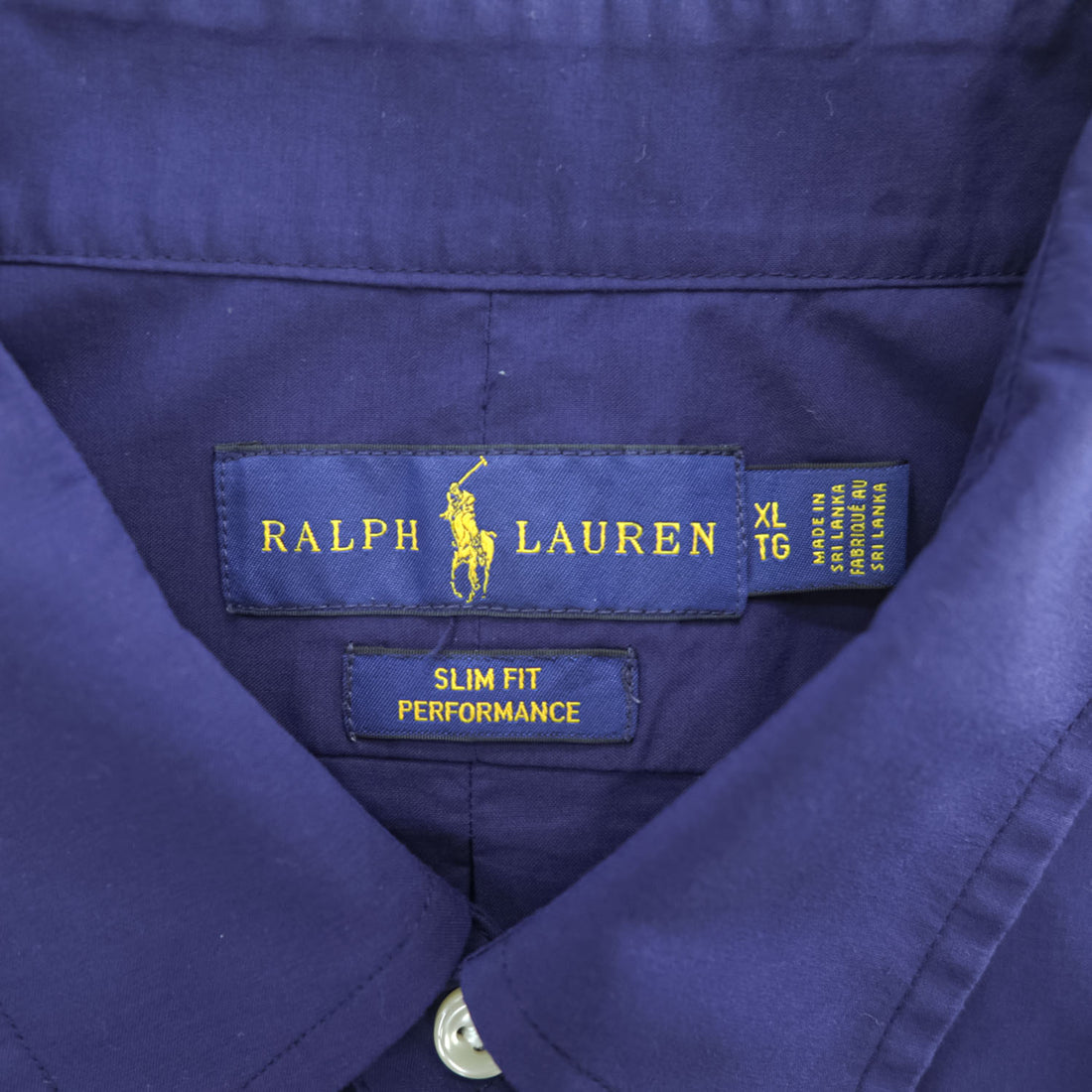 Ralph Lauren 長袖 ボタンダウンシャツ XL ネイビー SLIM FIT PERFORMANCE スモールポニー ロゴ 刺繍 ドライ