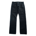 Levi Strauss Big E 501 Denim Pants Jeans 32 x 32 Black Leather Patch Button Fly 00501-0165