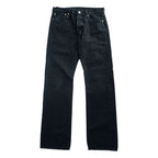 Levi Strauss Big E 501 Denim Pants Jeans 32 x 32 Black Leather Patch Button Fly 00501-0165