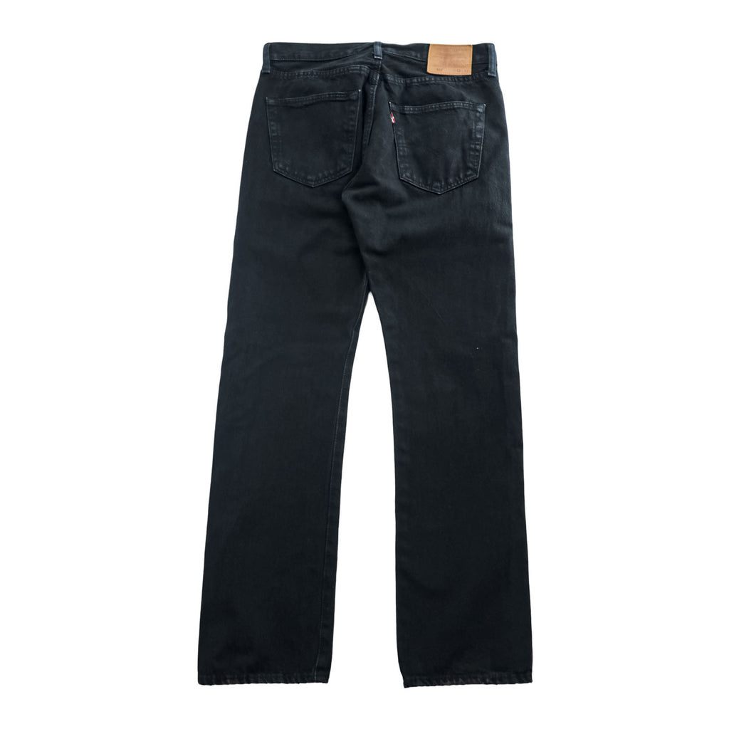 Levi Strauss Big E 501 Denim Pants Jeans 32 x 32 Black Leather Patch Button Fly 00501-0165