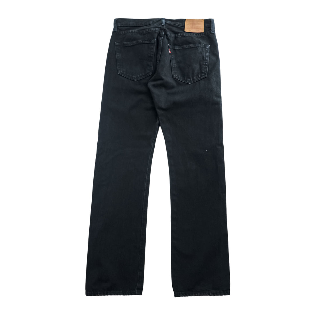 Levi Strauss Big E 501 Denim Pants Jeans 32 x 32 Black Leather Patch Button Fly 00501-0165