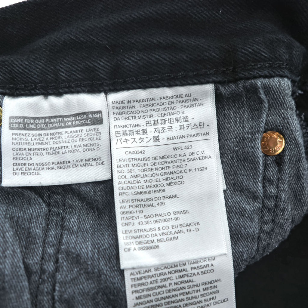 Levi Strauss Big E 501 Denim Pants Jeans 32 x 32 Black Leather Patch Button Fly 00501-0165