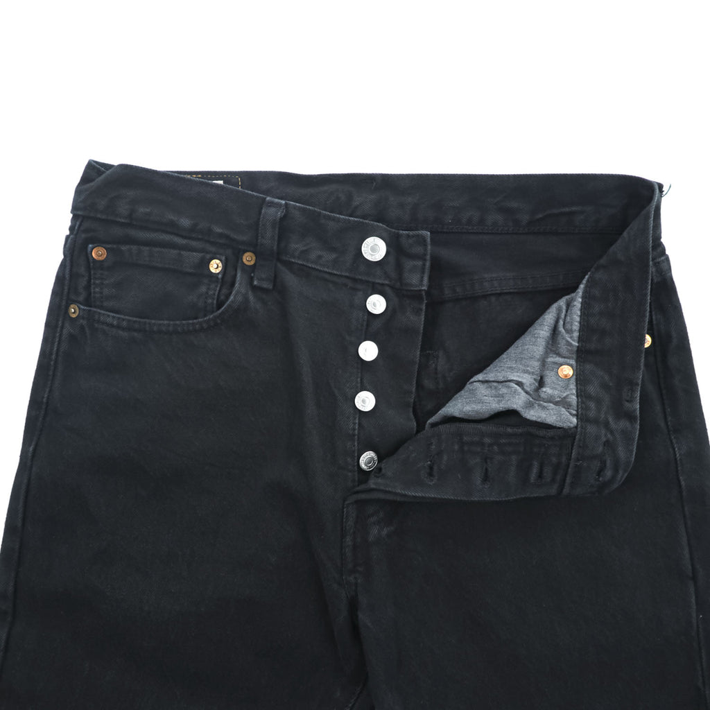 Levi Strauss Big E 501 Denim Pants Jeans 32 x 32 Black Leather Patch Button Fly 00501-0165