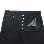 Levi Strauss Big E 501 Denim Pants Jeans 32 x 32 Black Leather Patch Button Fly 00501-0165