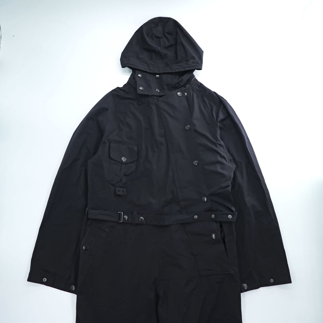 YOKE 日本製 ジャンプスーツ MILITARY JUMP SUIT オールインワン ツナギ L フード着脱 ベルト付 ドローコード YK23FW0532A0