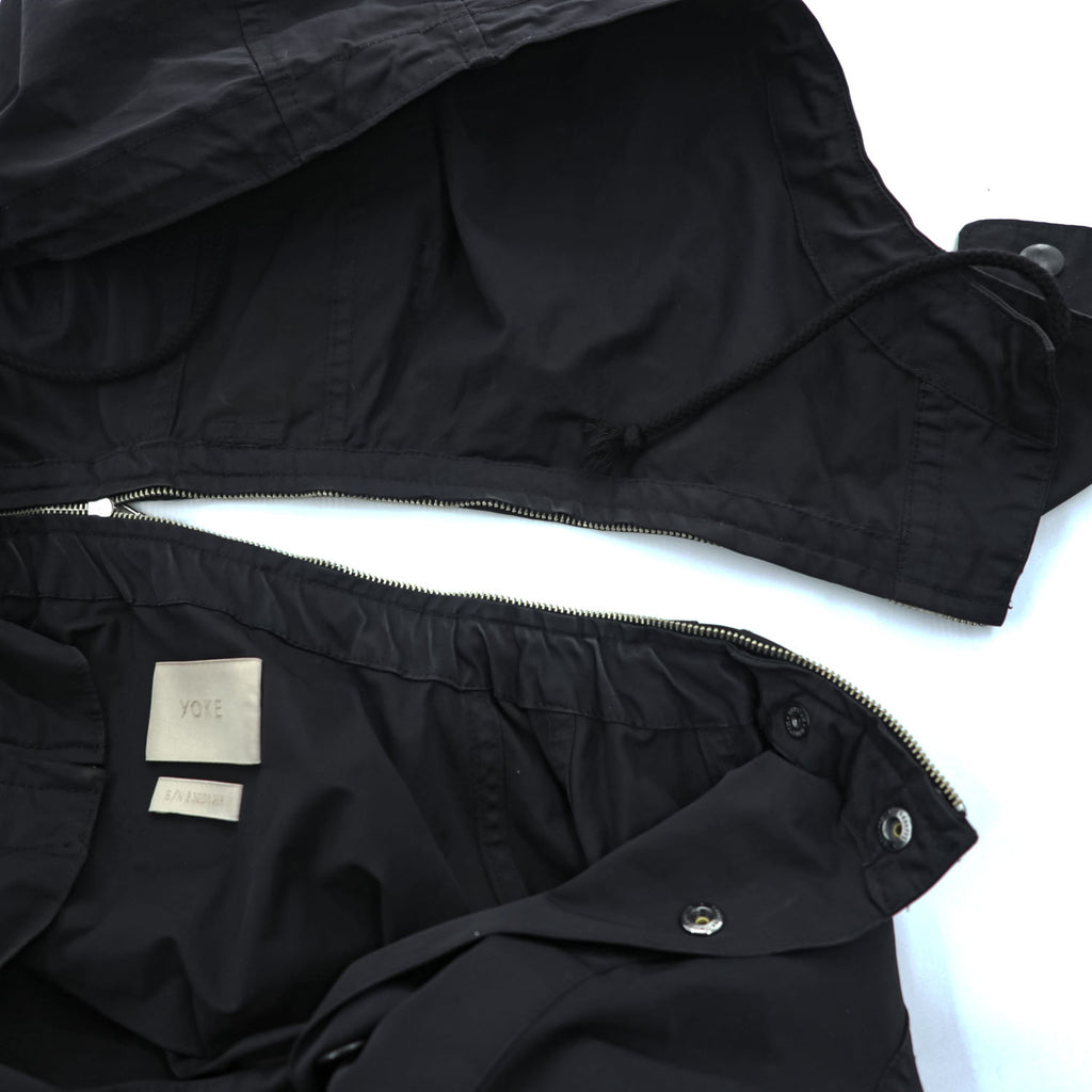 YOKE 日本製 ジャンプスーツ MILITARY JUMP SUIT オールインワン ツナギ L フード着脱 ベルト付 ドローコード YK23FW0532A0