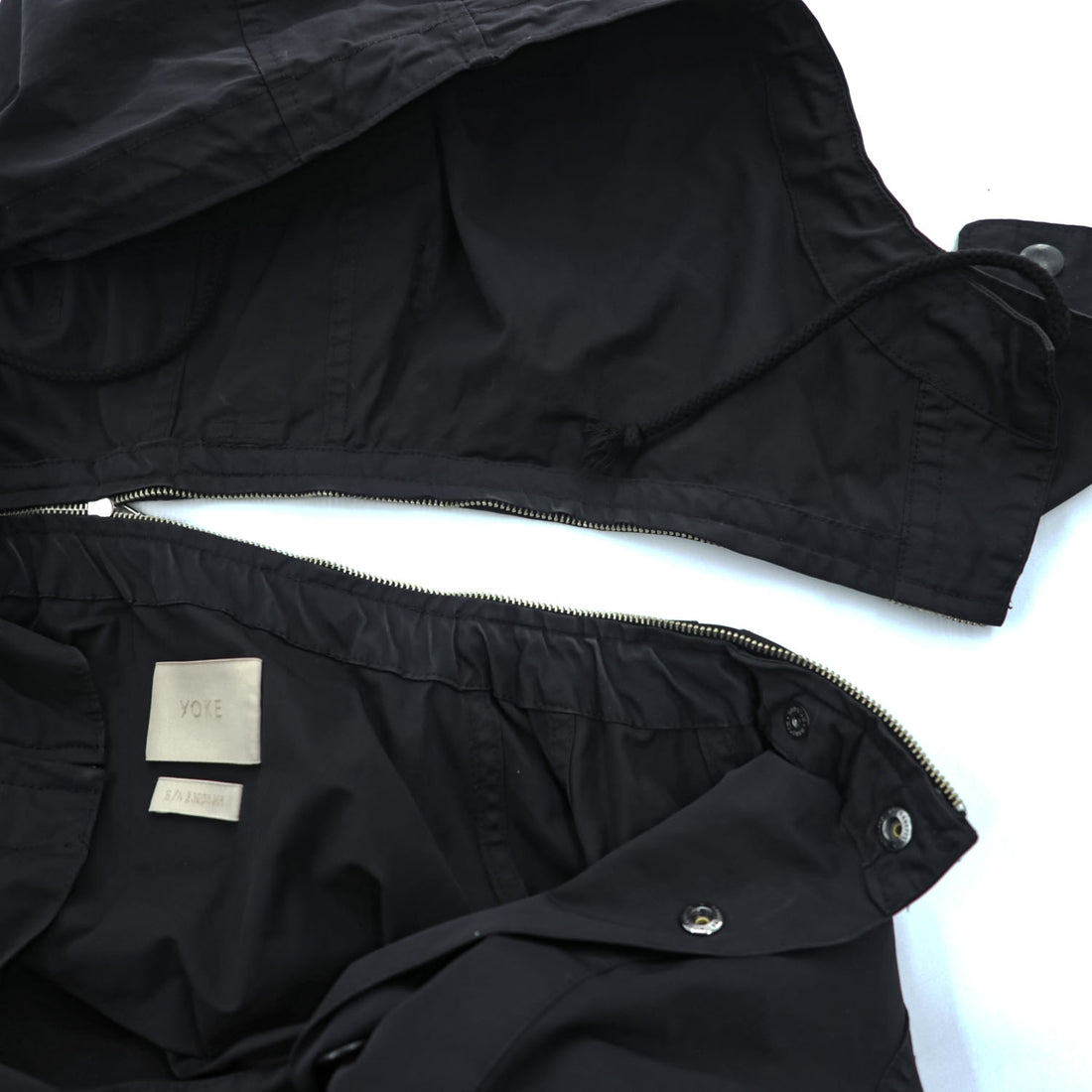 YOKE 日本製 ジャンプスーツ MILITARY JUMP SUIT オールインワン ツナギ L フード着脱 ベルト付 ドローコード YK23FW0532A0