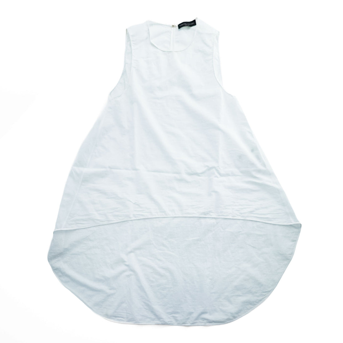 Fabiana Filippi Sleeveless Long Tail Dress Tunic Top White Cotton Polyamide Round Hem Size S TPD272B800