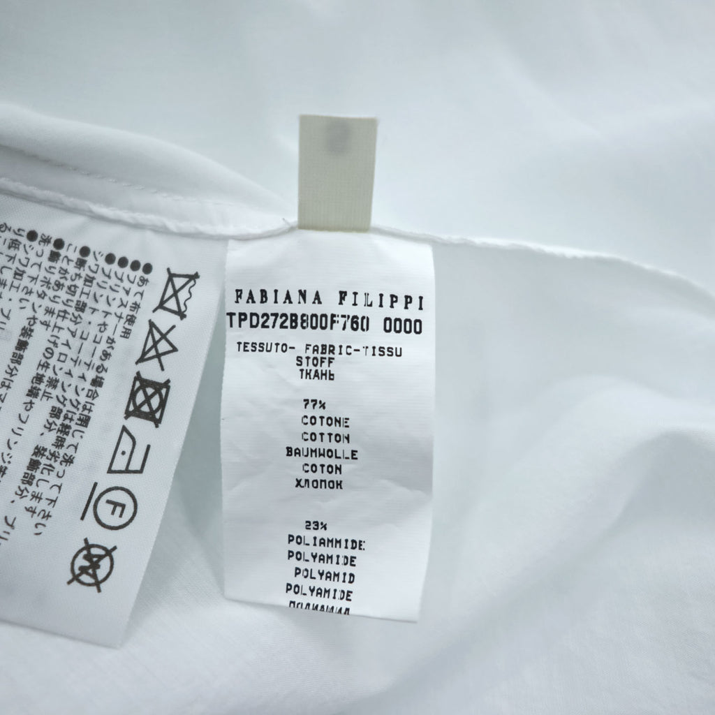FABIANA FILIPPI イタリア製 ノースリーブ ワンピース S ホワイト ロングテール ラウンド TPD272B800