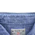 BUZZ RICKSON'S 日本製 長袖 シャンブレー ワークシャツ S インディゴ ブルー BR25995