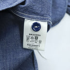 BUZZ RICKSON'S 日本製 長袖 シャンブレー ワークシャツ S インディゴ ブルー BR25995