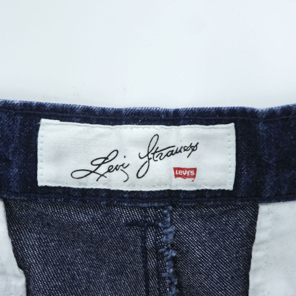 Levi's 90年代 ヴィンテージ 日本製 2タック プリーツ OFFICER デニム トラウザーズ スラックス パンツ L インディゴ ブルー 24417-12