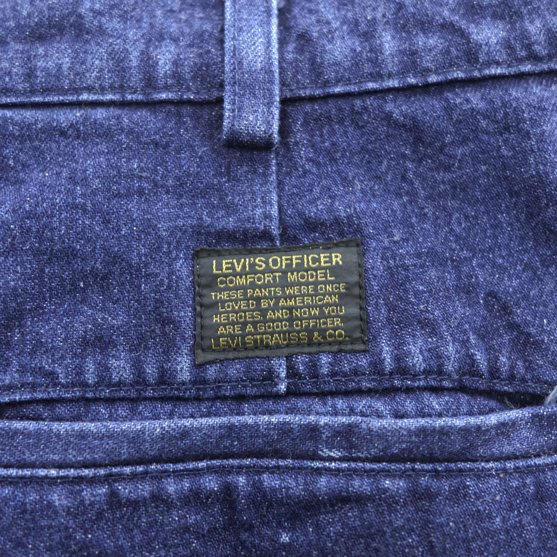 Levi's 90年代 ヴィンテージ 日本製 2タック プリーツ OFFICER デニム トラウザーズ スラックス パンツ L インディゴ ブルー 24417-12