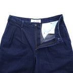 Levi's 90年代 ヴィンテージ 日本製 2タック プリーツ OFFICER デニム トラウザーズ スラックス パンツ L インディゴ ブルー 24417-12
