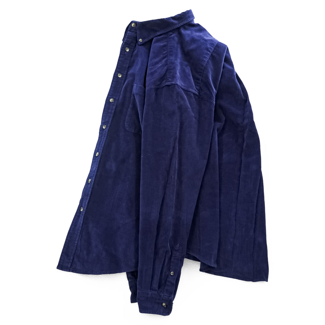 Eddie Bauer 90年代 ヴィンテージ 長袖 コーデュロイ シャツ L ネイビー ボタンダウン