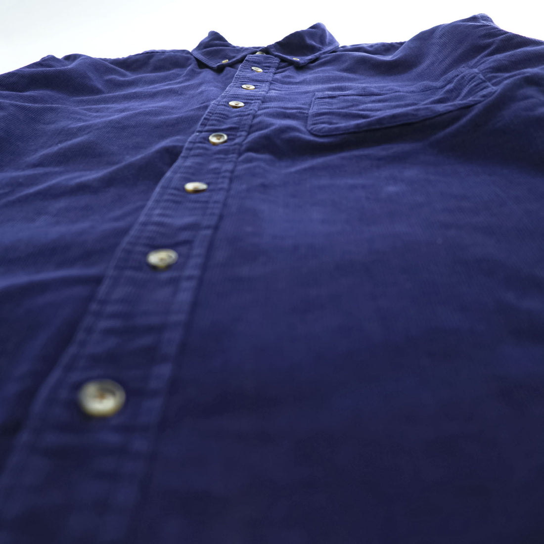 Eddie Bauer 90年代 ヴィンテージ 長袖 コーデュロイ シャツ L ネイビー ボタンダウン