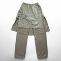 Leh LEH-1031 Sweat Layered Easy Pants Beige Cotton Poly Skirt Layered Pants Size M