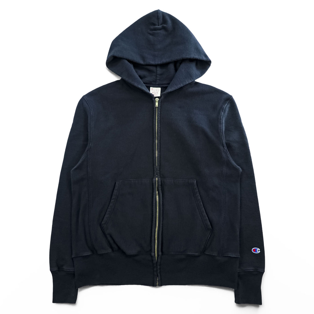 Champion Reverse Weave Full Zip Hoodie Navy Blue Medium Made in El Salvador IDEAL Zip Fleece