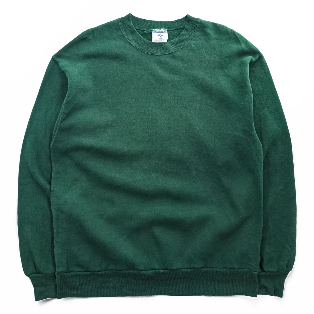 Vintage 90s JERZEES Blank Green Crewneck Sweatshirt Made in USA 50/50 Cotton Poly Size L