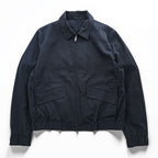 COS Textured Cotton Blend Zip Blouson Jacket Navy Blue Harrington Style Size M Made in Turkey