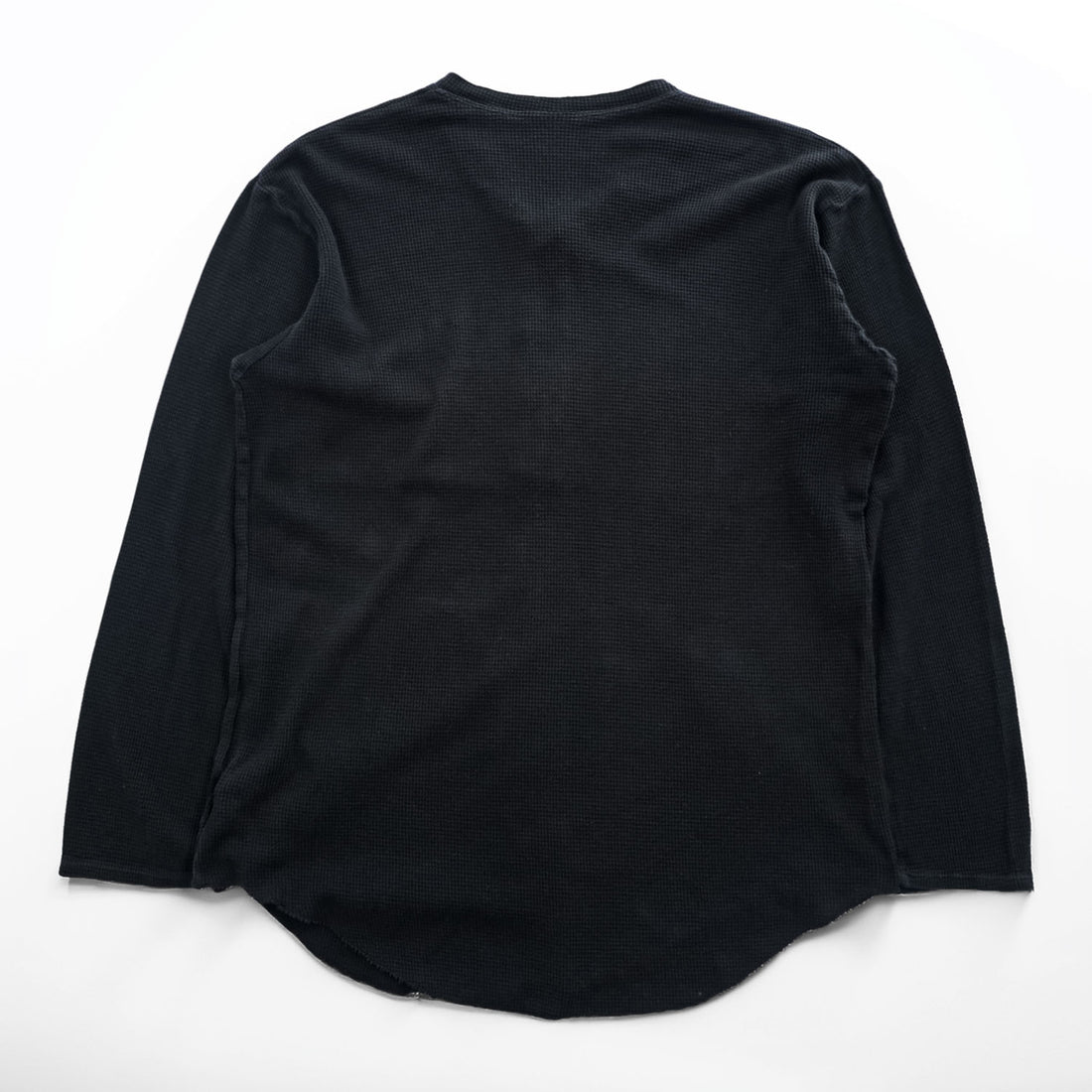 BRU NA BOINNE 日本製 サーマル ワッフル ヘンリーネック 長袖 ロングスリーブ Tシャツ ロンT L ブラック 8134-2-L
