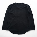 BRU NA BOINNE 日本製 サーマル ワッフル ヘンリーネック 長袖 ロングスリーブ Tシャツ ロンT L ブラック 8134-2-L