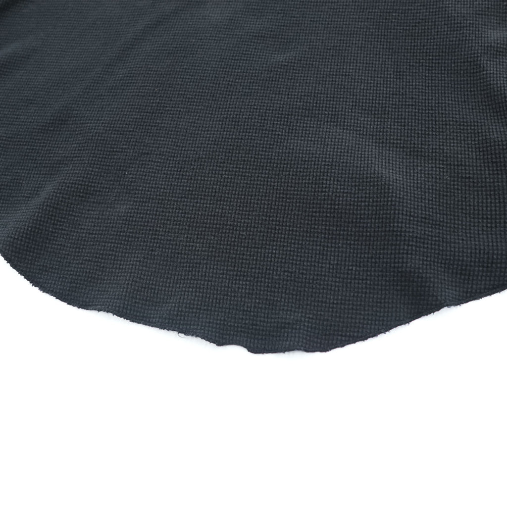 BRU NA BOINNE 日本製 サーマル ワッフル ヘンリーネック 長袖 ロングスリーブ Tシャツ ロンT L ブラック 8134-2-L