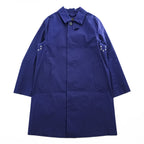MACKINTOSH LONDON 英国製 ゴム引き ステンカラーコート L ネイビー 防水 比翼 GENUINE HANDMADE スコットランド製