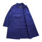 MACKINTOSH LONDON 英国製 ゴム引き ステンカラーコート L ネイビー 防水 比翼 GENUINE HANDMADE スコットランド製