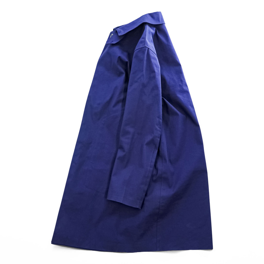 MACKINTOSH LONDON 英国製 ゴム引き ステンカラーコート L ネイビー 防水 比翼 GENUINE HANDMADE スコットランド製