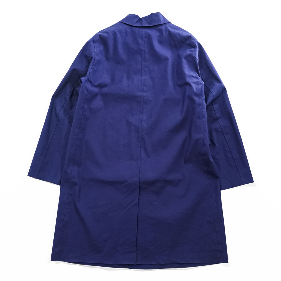 MACKINTOSH LONDON 英国製 ゴム引き ステンカラーコート L ネイビー 防水 比翼 GENUINE HANDMADE スコットランド製
