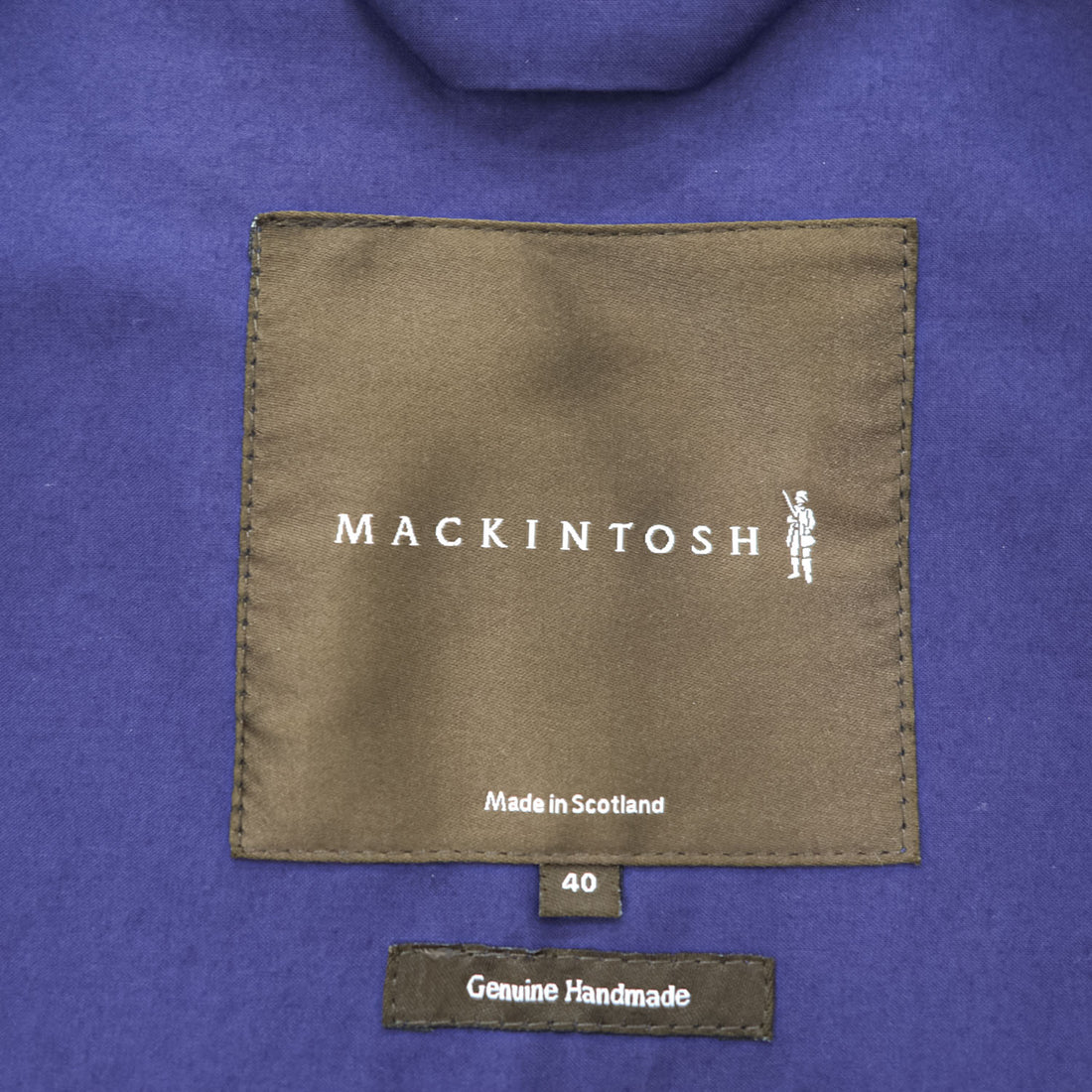 MACKINTOSH LONDON 英国製 ゴム引き ステンカラーコート L ネイビー 防水 比翼 GENUINE HANDMADE スコットランド製