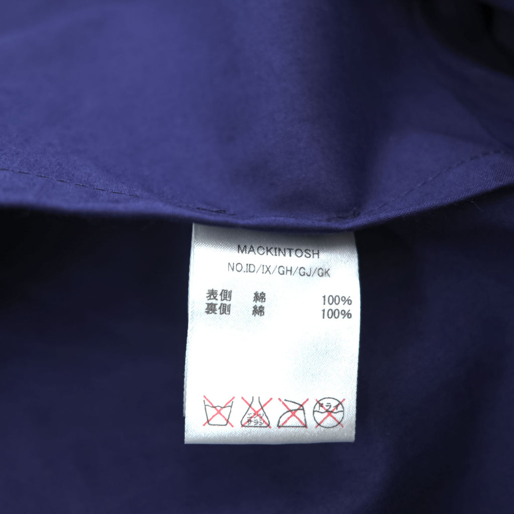 MACKINTOSH LONDON 英国製 ゴム引き ステンカラーコート L ネイビー 防水 比翼 GENUINE HANDMADE スコットランド製