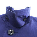 MACKINTOSH LONDON 英国製 ゴム引き ステンカラーコート L ネイビー 防水 比翼 GENUINE HANDMADE スコットランド製