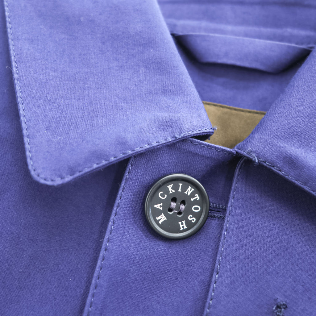 MACKINTOSH LONDON 英国製 ゴム引き ステンカラーコート L ネイビー 防水 比翼 GENUINE HANDMADE スコットランド製