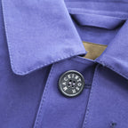 MACKINTOSH LONDON 英国製 ゴム引き ステンカラーコート L ネイビー 防水 比翼 GENUINE HANDMADE スコットランド製