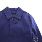 MACKINTOSH LONDON 英国製 ゴム引き ステンカラーコート L ネイビー 防水 比翼 GENUINE HANDMADE スコットランド製