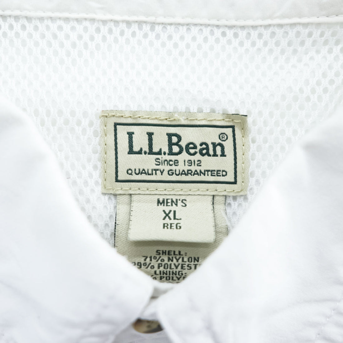 L.L.Bean フィッシング 長袖 ボタンダウンシャツ XL ホワイト メッシュ PD24