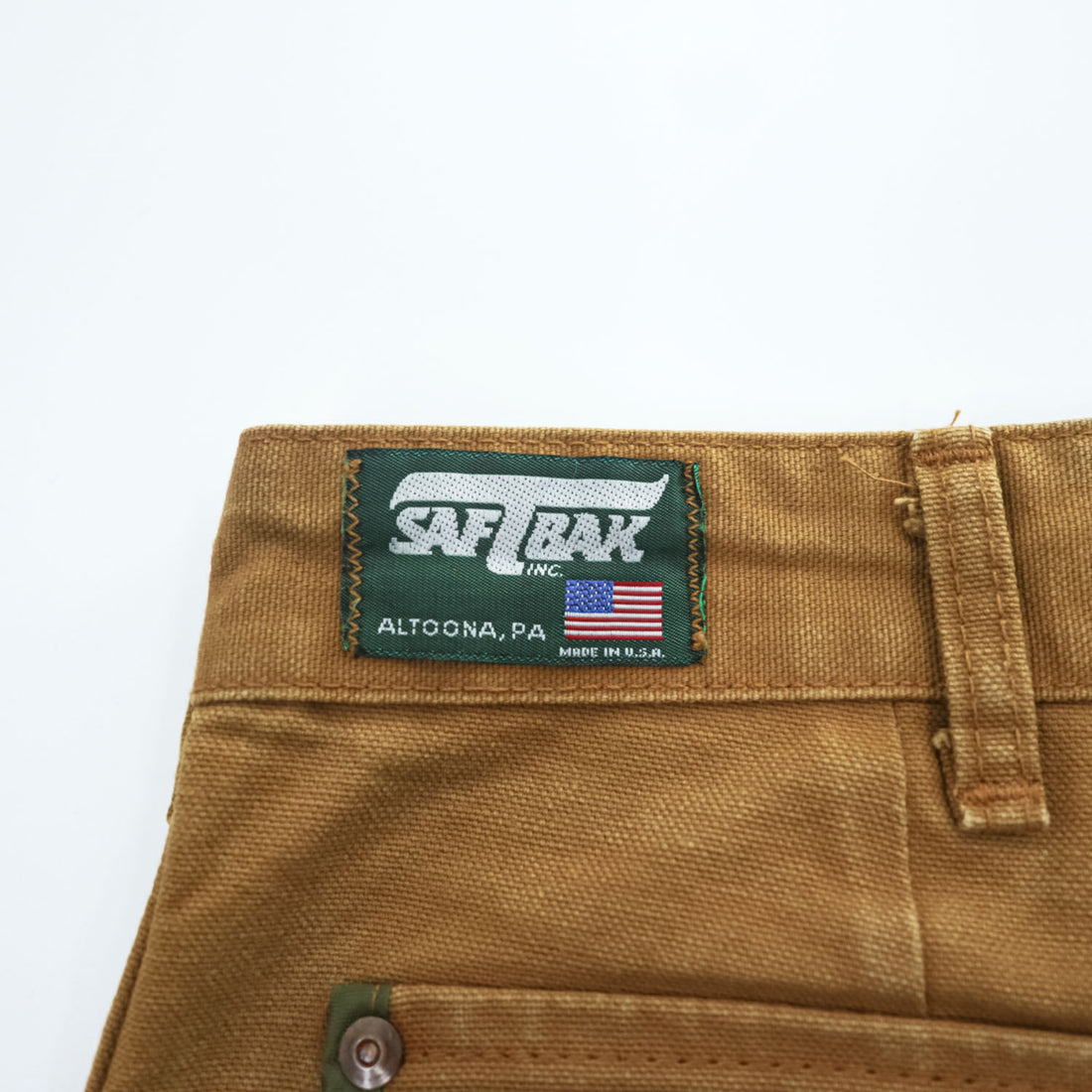 SAFTBAK 80年代 USA製 ヴィンテージ ダック地 ハンティングパンツ ワークパンツ XL カーキ 切替
