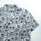 Patagonia パタロハ pataloha オープンカラー 開襟 ヘンプ アロハシャツ Limited Edition ブルー ホワイト 総柄 ココナツボタン 52550
