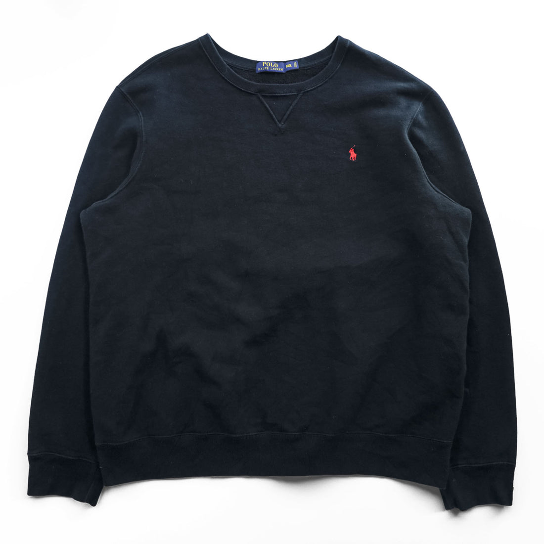 Polo Ralph Lauren V-neck Sweatshirt, XL, Black, Small Pony Logo Embroidery