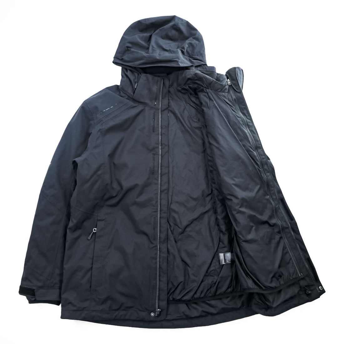 The North Face Vortex Triclimate HyVent 3 in 1 Jacket Black Mens Large F15 Hooded Insulated Liner