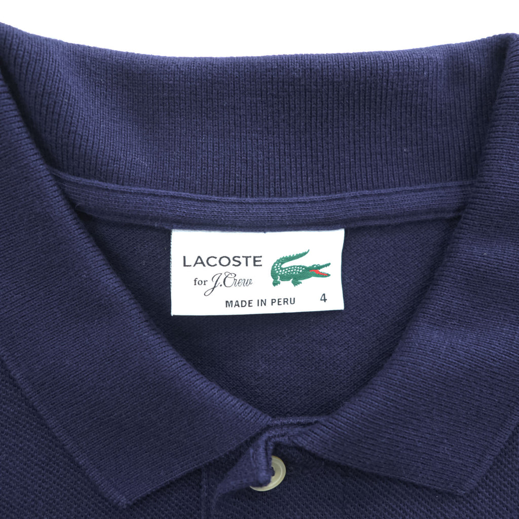 LACOSTE × J.Crew ポロシャツ M ネイビー ワンポイントロゴ 鹿の子 FA12471 ペルー製