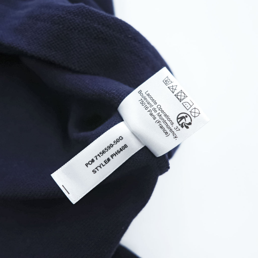 LACOSTE × J.Crew ポロシャツ M ネイビー ワンポイントロゴ 鹿の子 FA12471 ペルー製