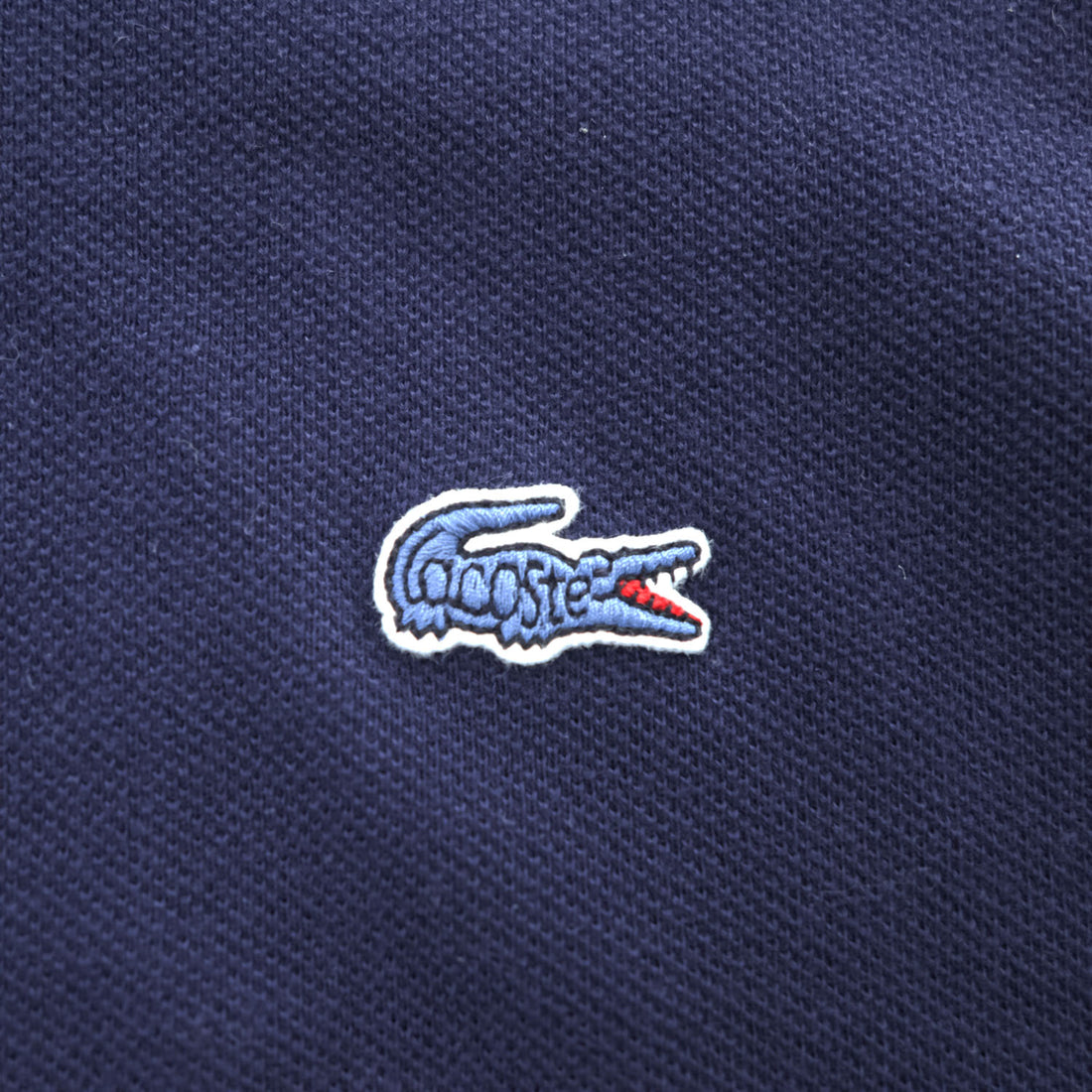 LACOSTE × J.Crew ポロシャツ M ネイビー ワンポイントロゴ 鹿の子 FA12471 ペルー製