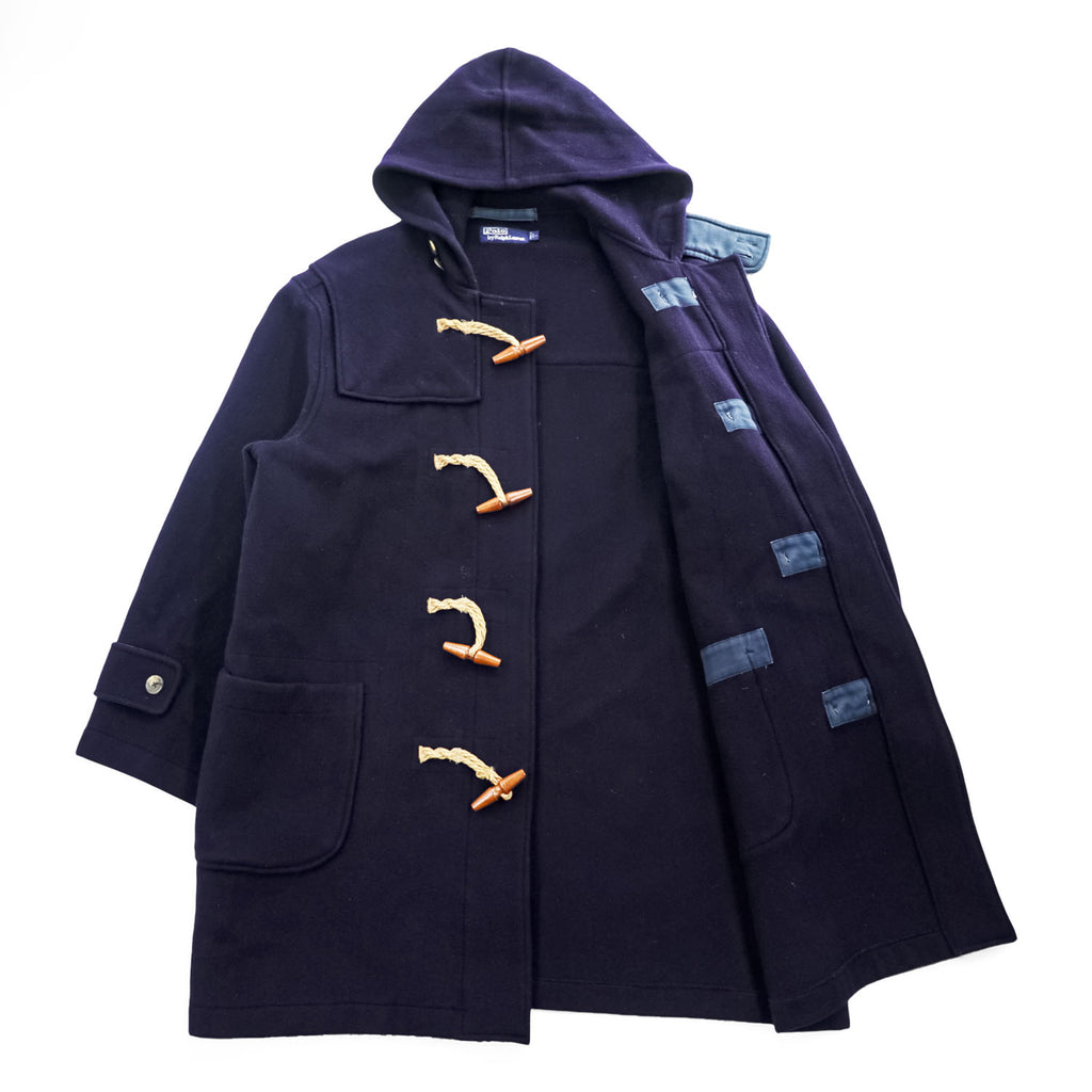 Polo Ralph Lauren 1990s Vintage USA-Made Coat, Size L, Navy, Melton Wool